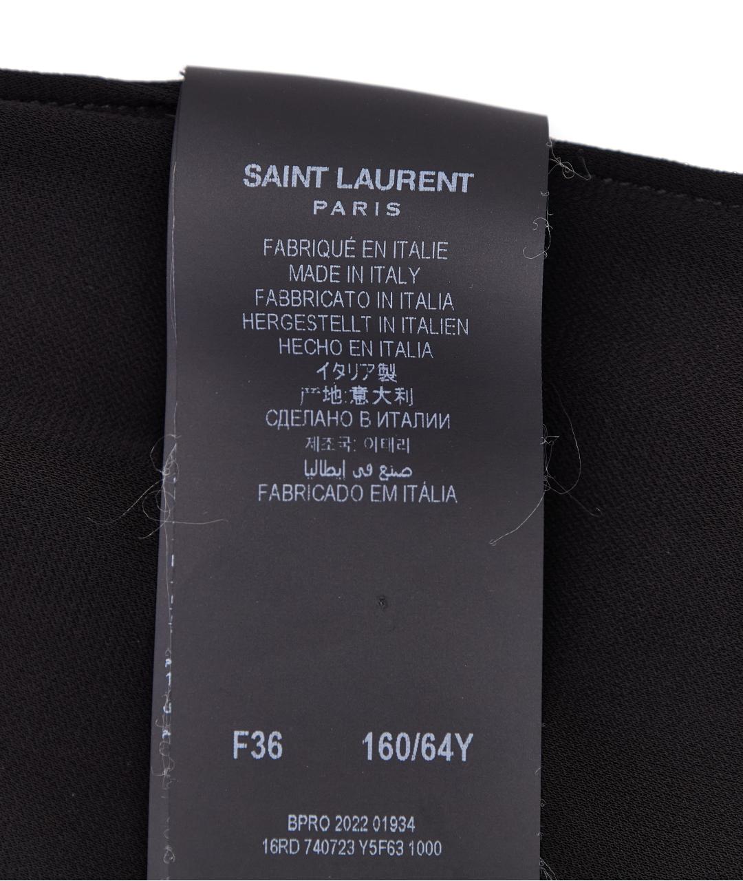 SAINT LAURENT Черное вискозное вечернее платье, фото 5