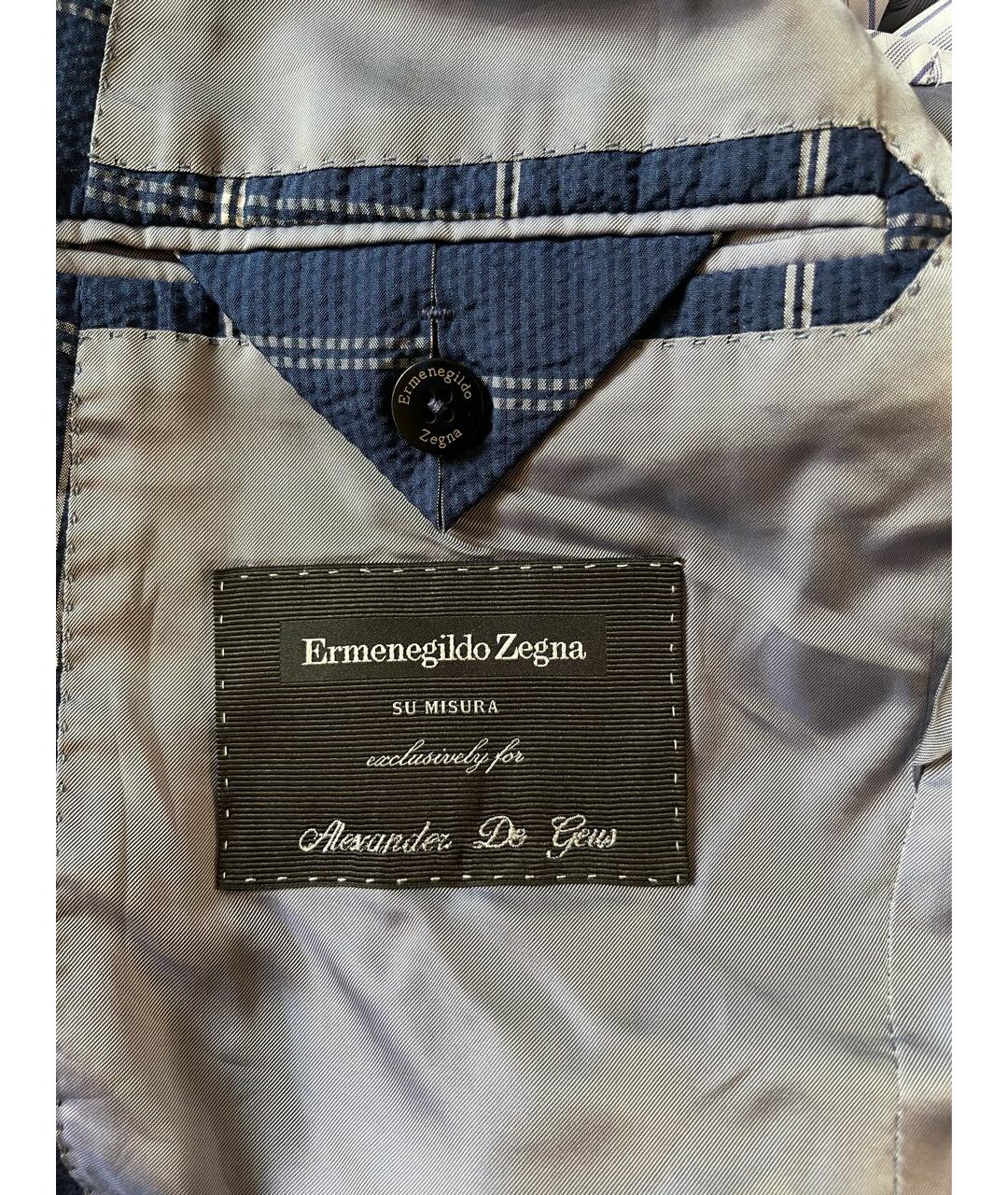 ERMENEGILDO ZEGNA Синий шелковый пиджак, фото 4