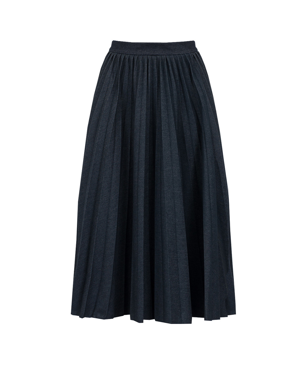 MSGM Темно-синяя хлопковая юбка миди, фото 1