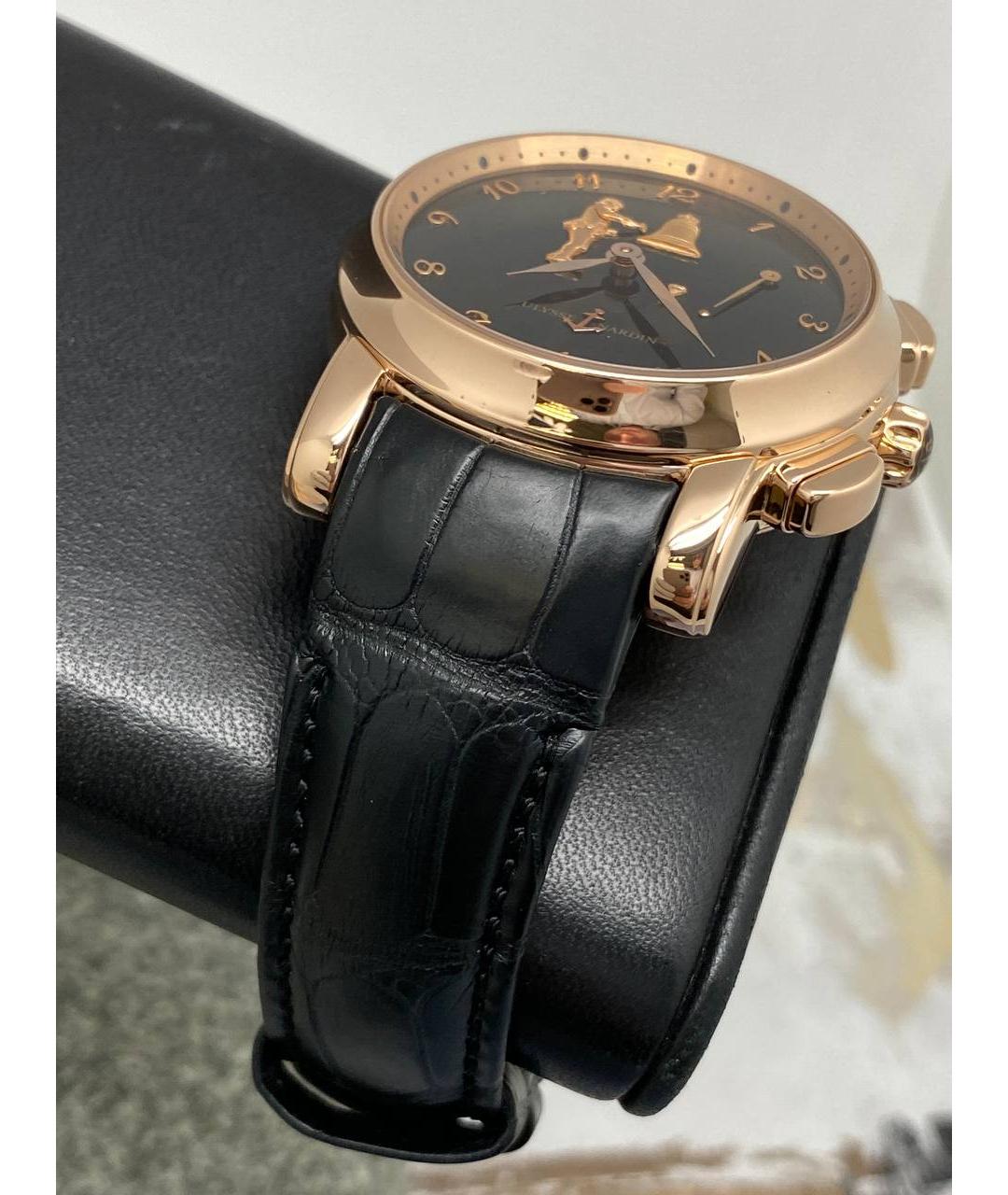 Ulysse Nardin Черные часы из розового золота, фото 4