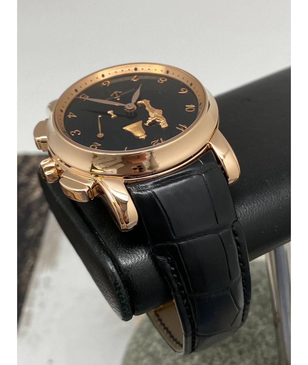 Ulysse Nardin Черные часы из розового золота, фото 5