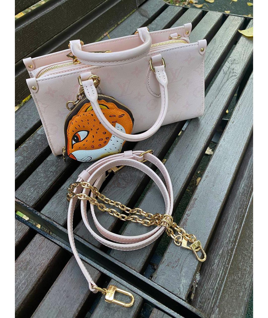 LOUIS VUITTON Розовая кожаная сумка тоут, фото 5