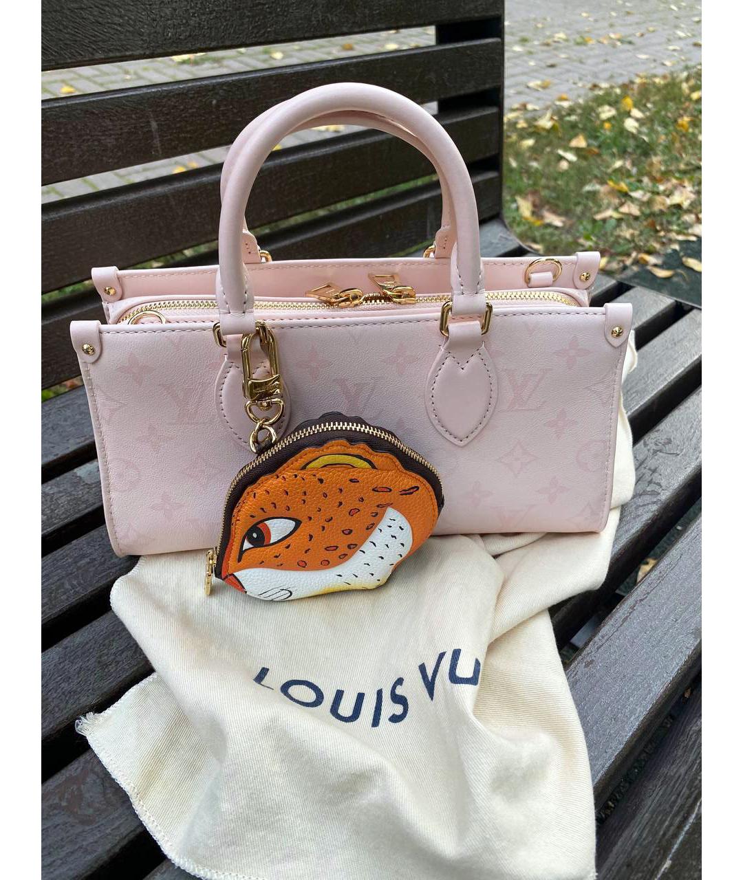 LOUIS VUITTON Розовая кожаная сумка тоут, фото 6
