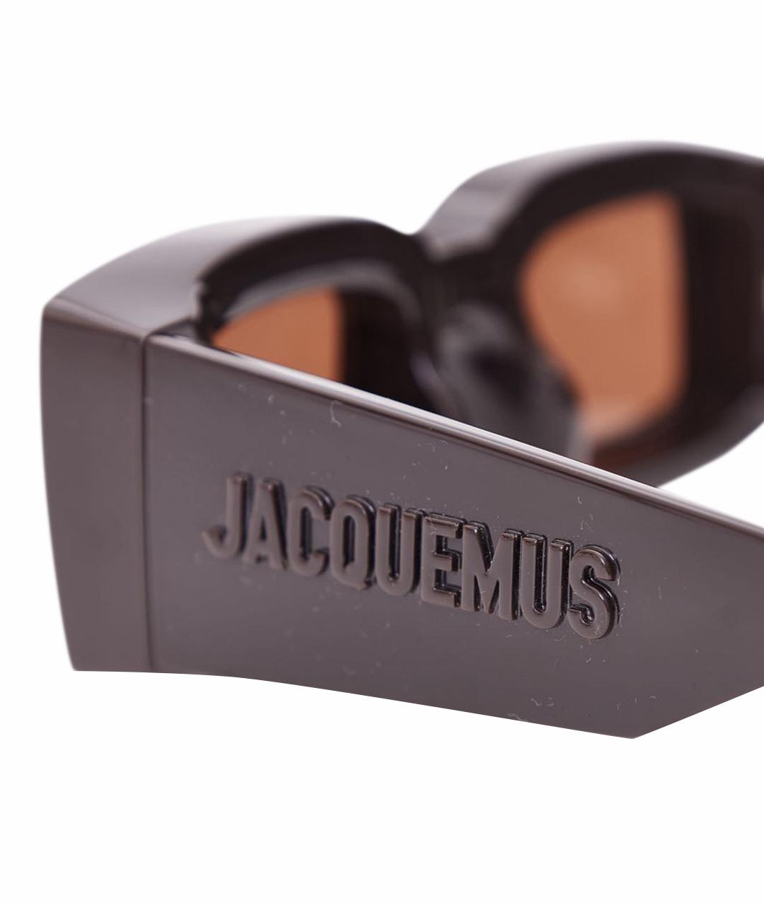 JACQUEMUS Коричневые пластиковые солнцезащитные очки, фото 4