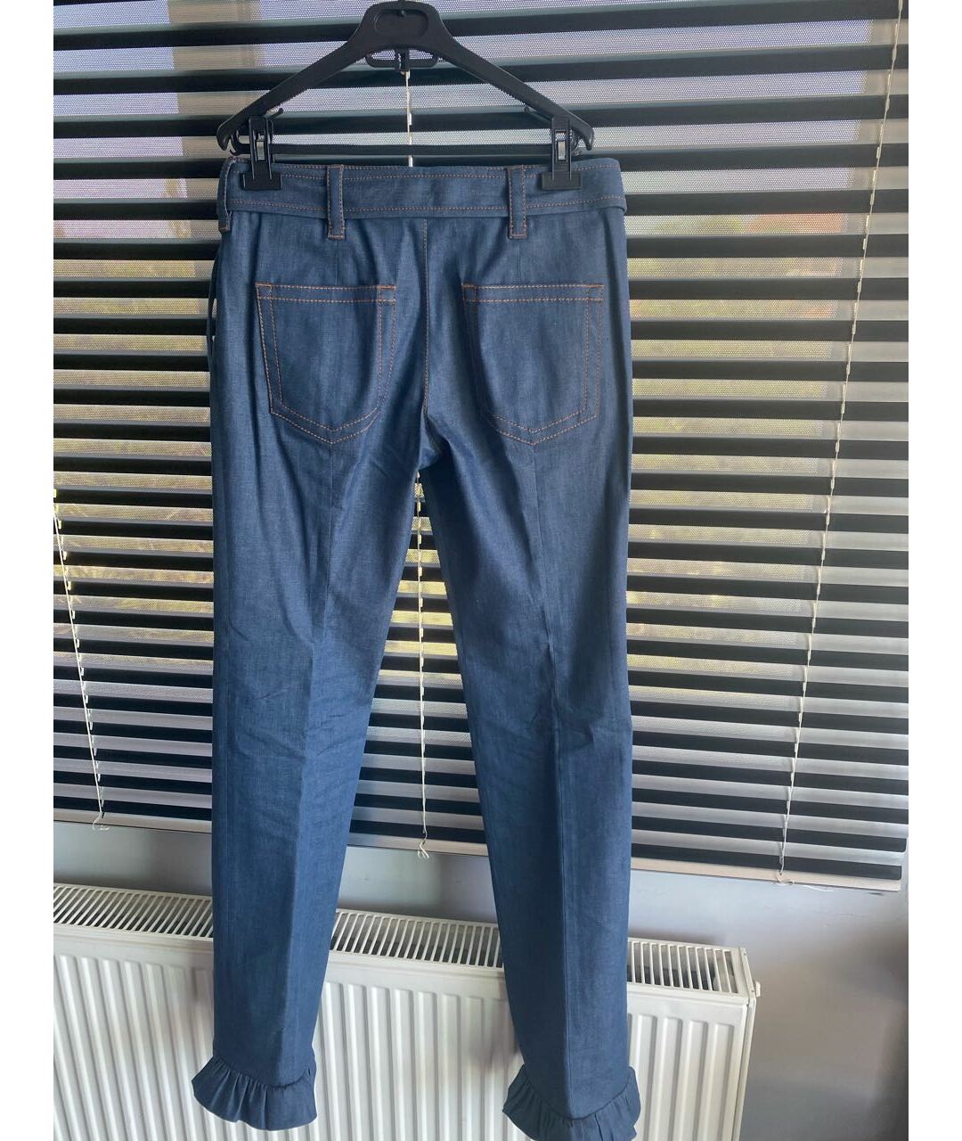 PRADA Синие хлопковые прямые джинсы, фото 7