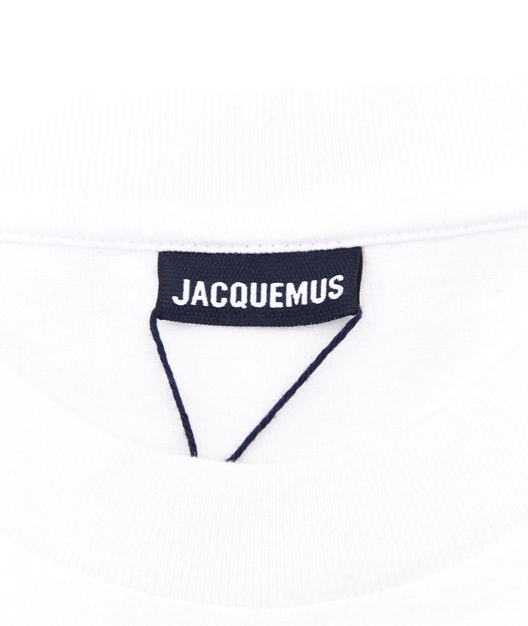 JACQUEMUS Белая хлопковая футболка, фото 4