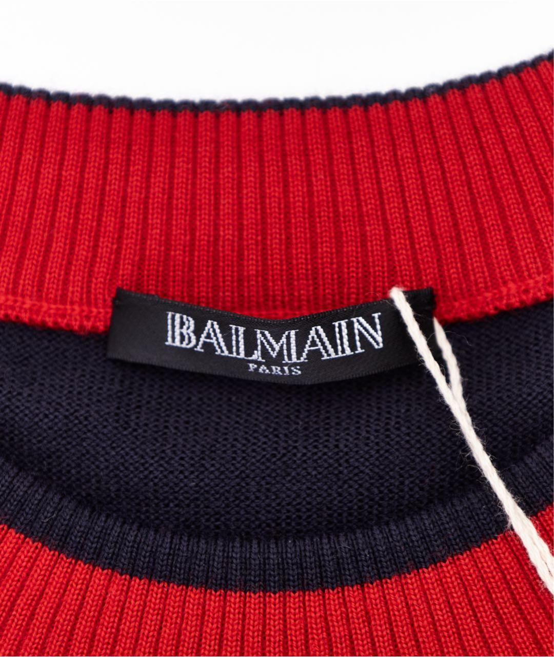 BALMAIN Темно-синий шерстяной джемпер / свитер, фото 4