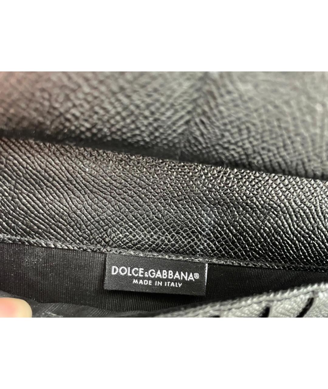 DOLCE&GABBANA Черный кожаный кошелек, фото 3