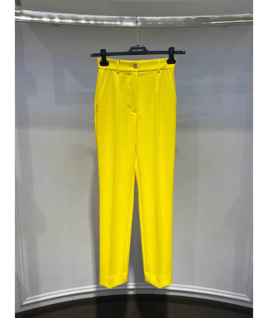 DOLCE&GABBANA Желтые прямые брюки, фото 3