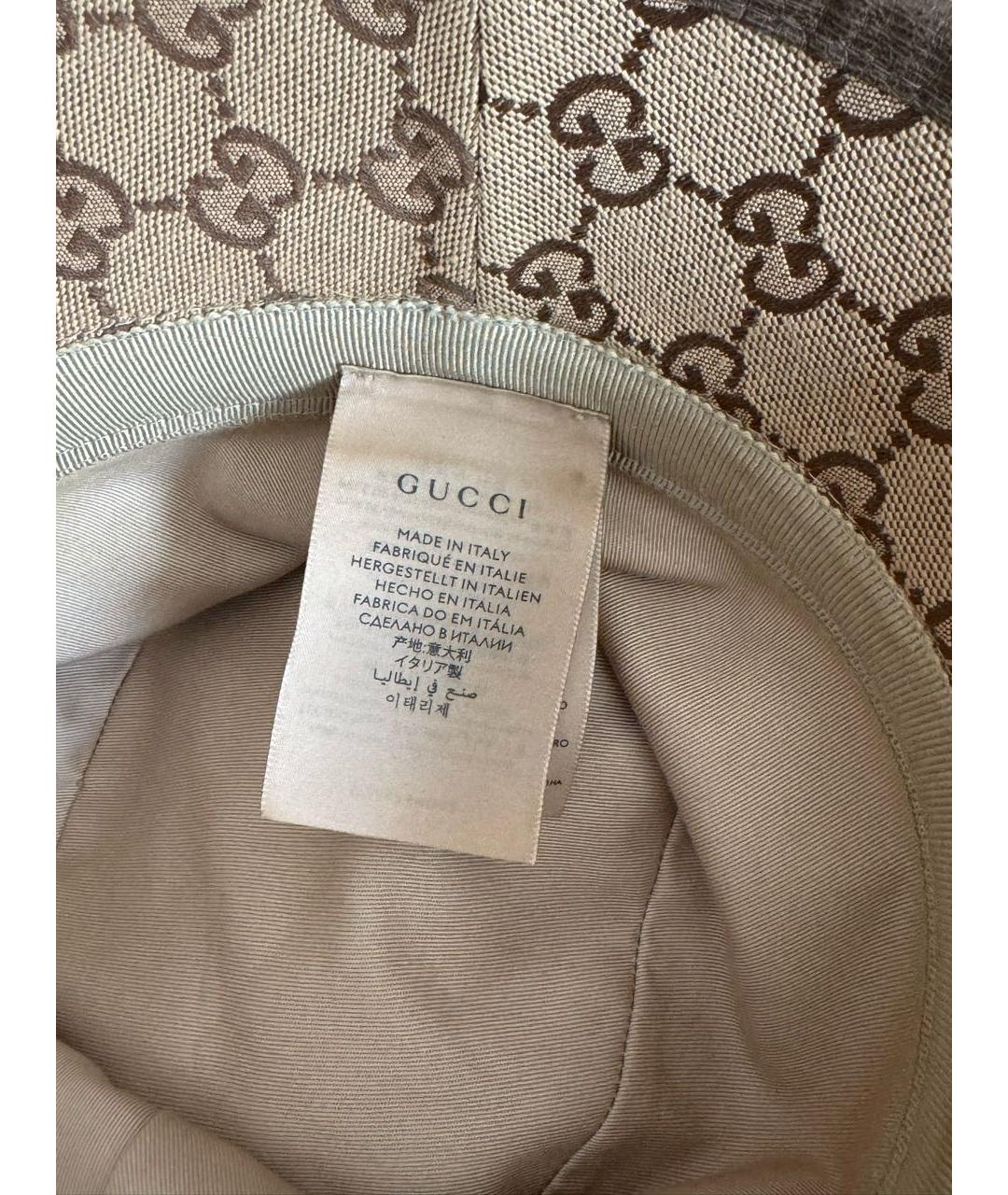 GUCCI Коричневая хлопковая шляпа, фото 4