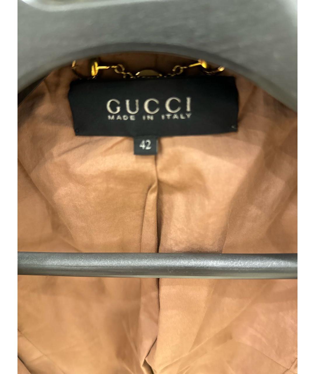 GUCCI Бежевая кожаная куртка, фото 4