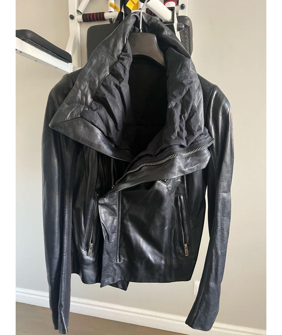 RICK OWENS Черная кожаная куртка, фото 3