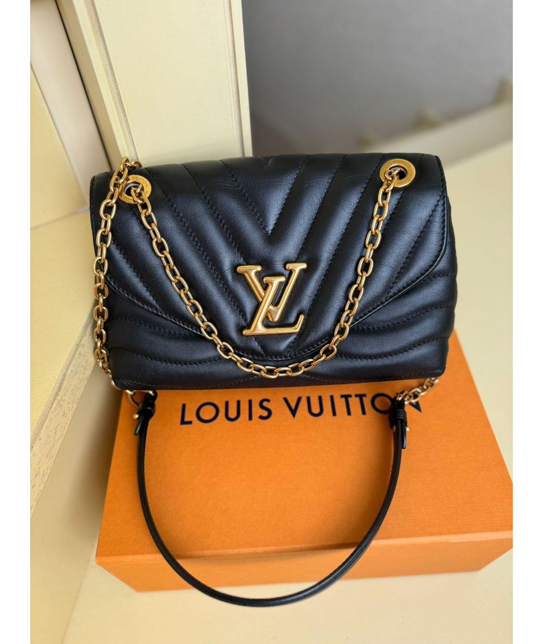 LOUIS VUITTON Черная кожаная сумка через плечо, фото 9