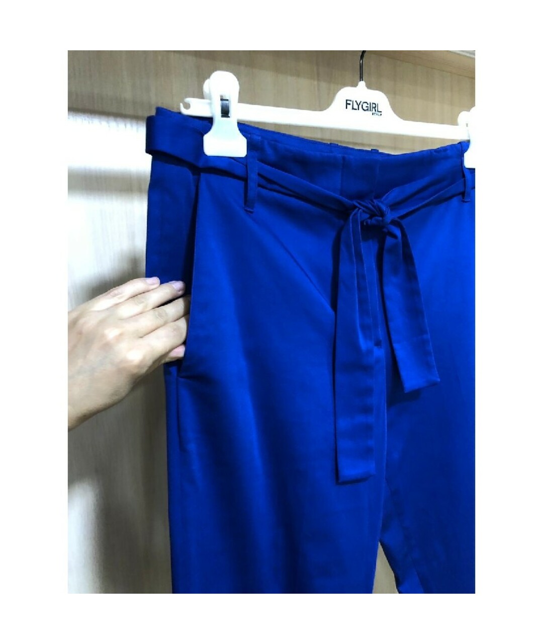 ALESSANDRO DELL'ACQUA Синие хлопковые прямые брюки, фото 6