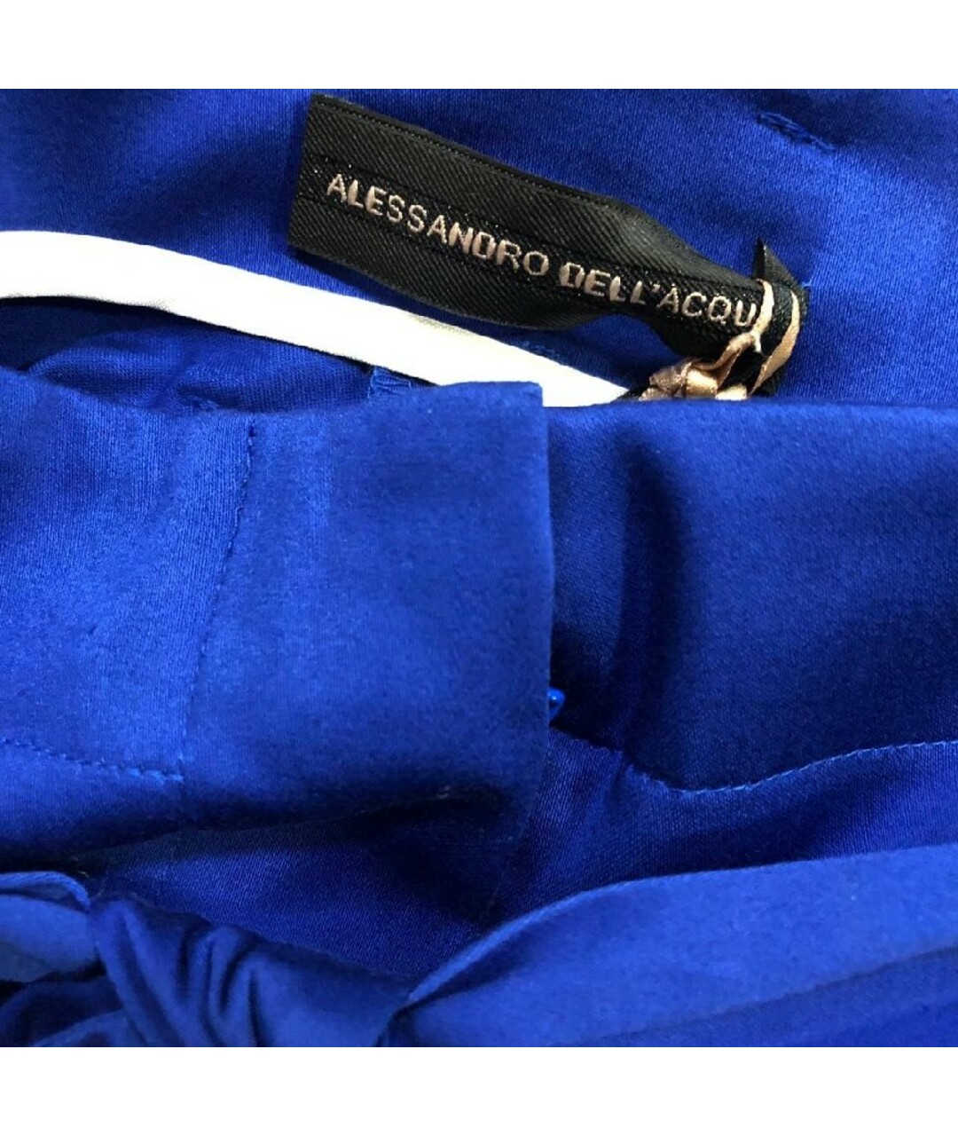 ALESSANDRO DELL'ACQUA Синие хлопковые прямые брюки, фото 3