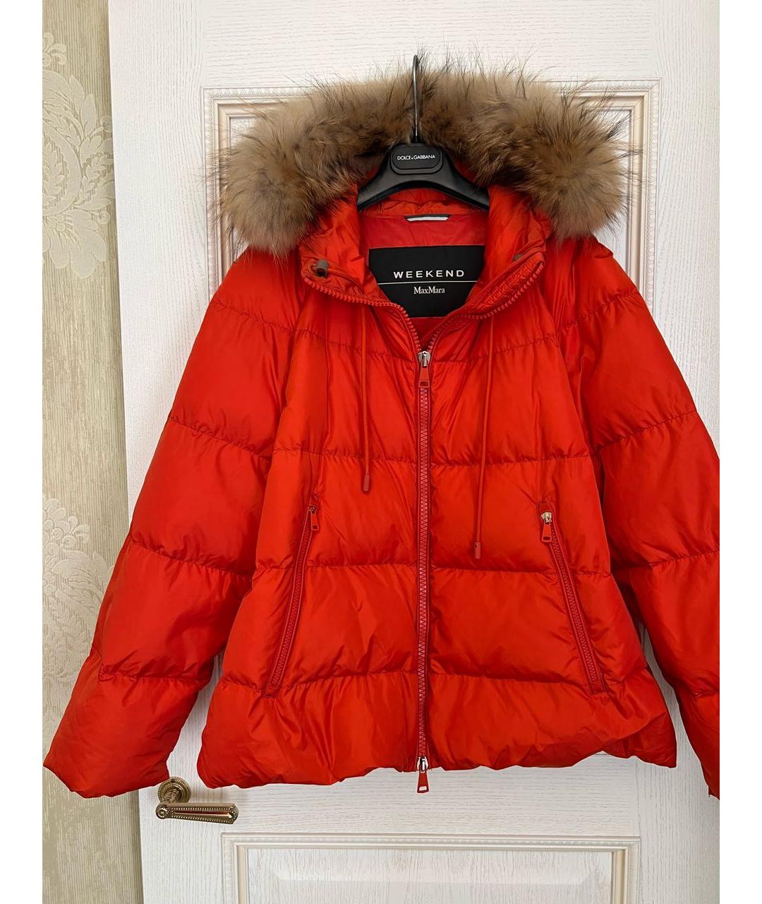 WEEKEND MAX MARA Оранжевый пуховик, фото 9