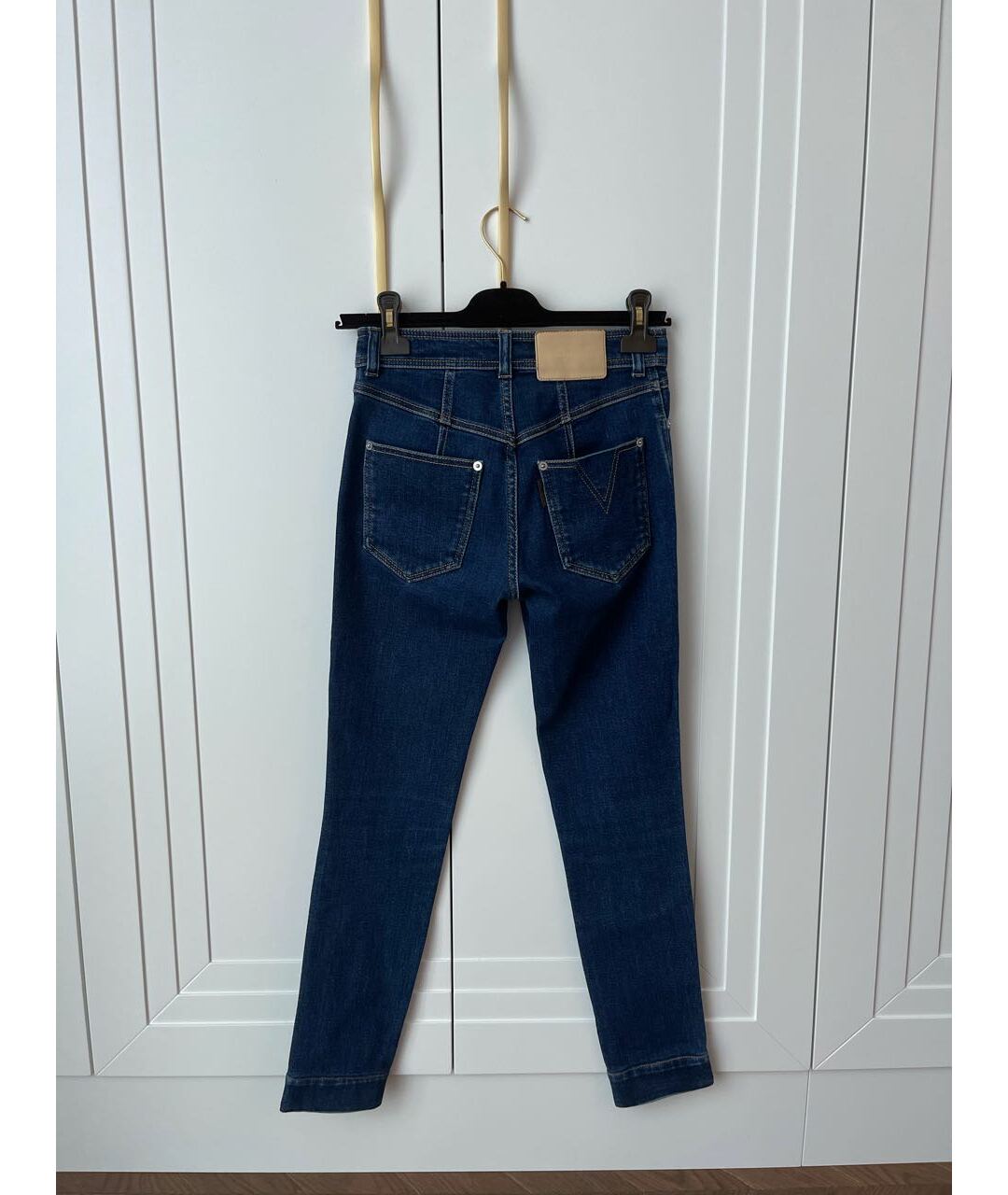 LOUIS VUITTON PRE-OWNED Синие хлопко-эластановые джинсы слим, фото 2