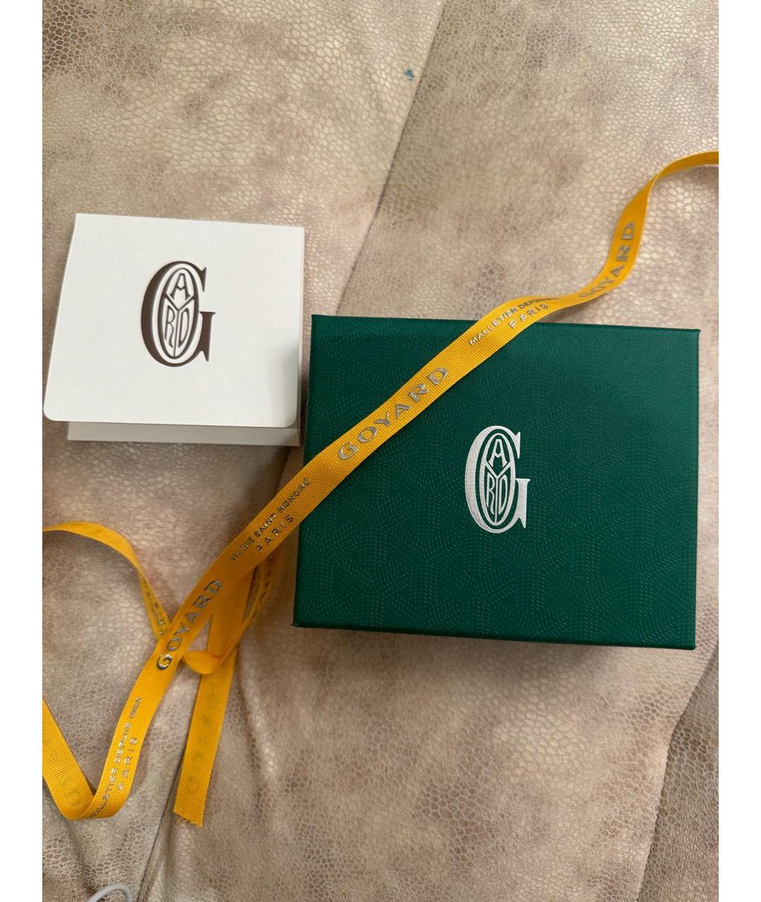 GOYARD Зеленая кожаная визитница, фото 4