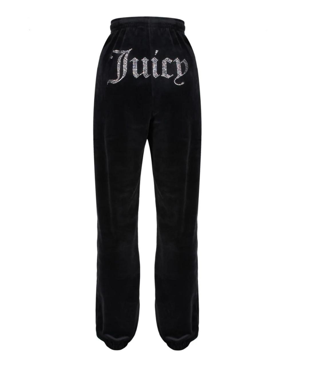 JUICY COUTURE Черные велюровые брюки широкие, фото 2