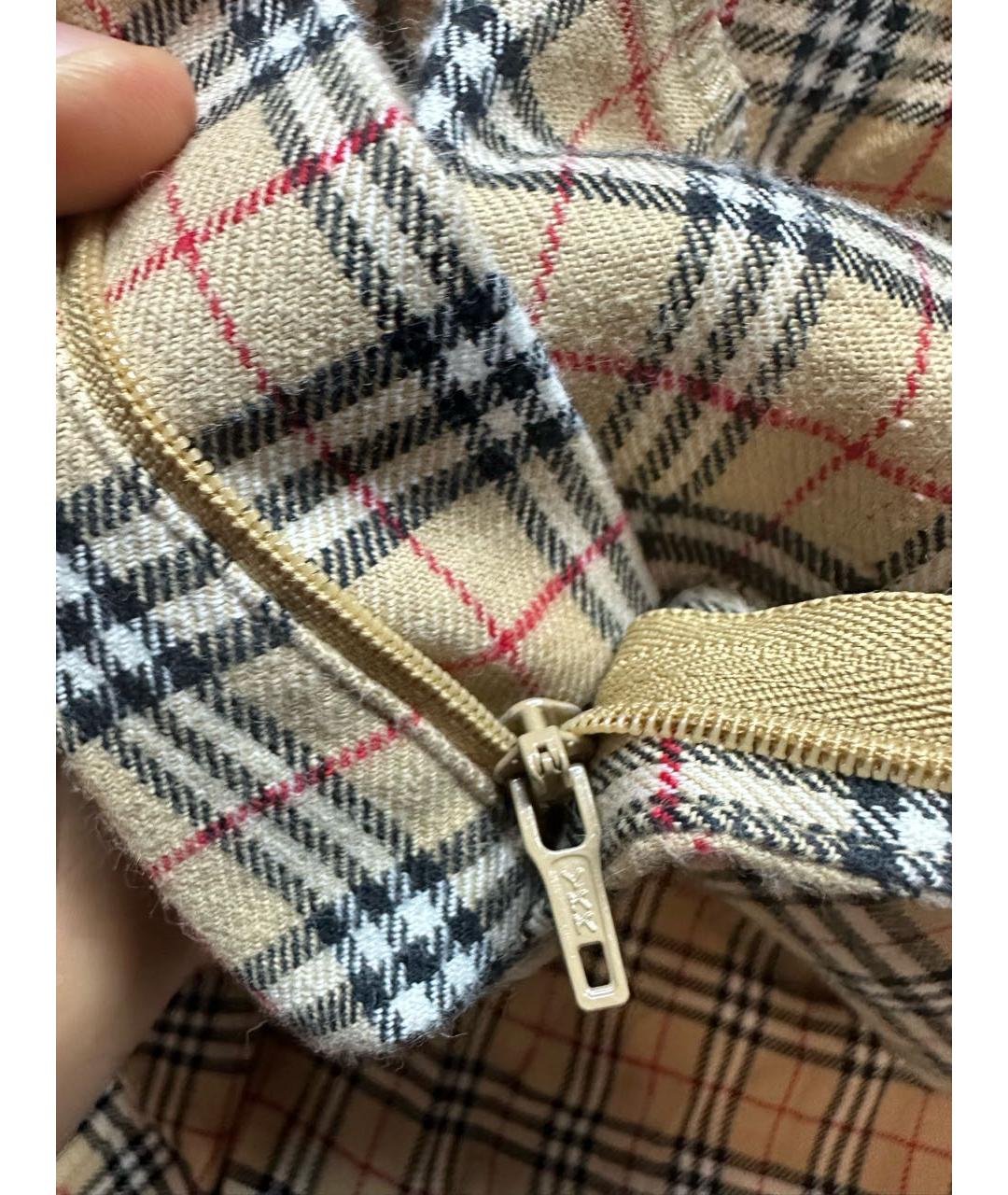 BURBERRY Бежевые полиэстеровые брюки узкие, фото 4