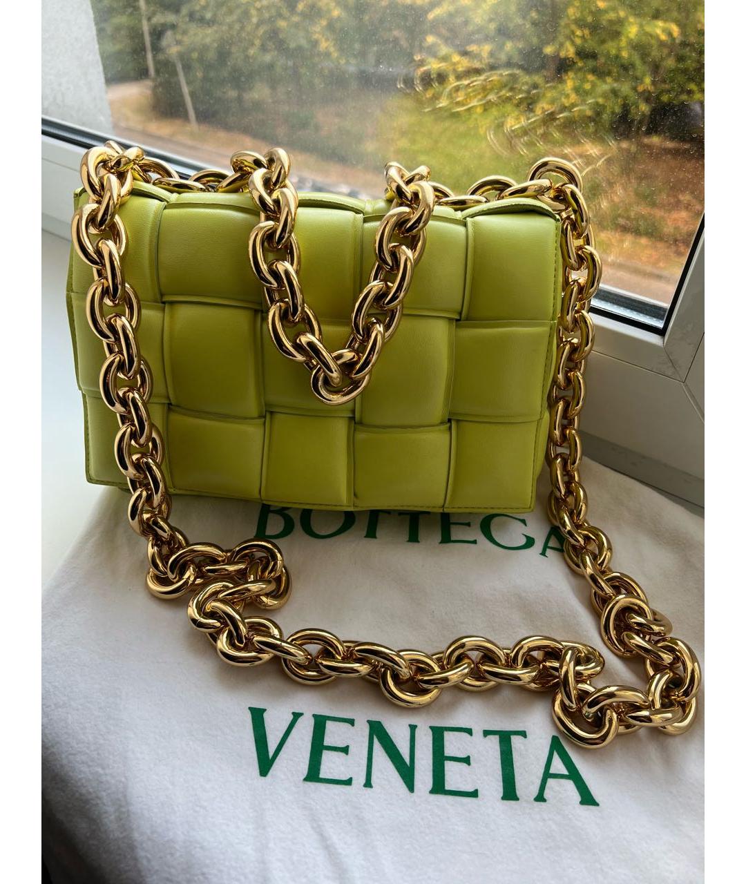 BOTTEGA VENETA Желтая кожаная сумка через плечо, фото 8