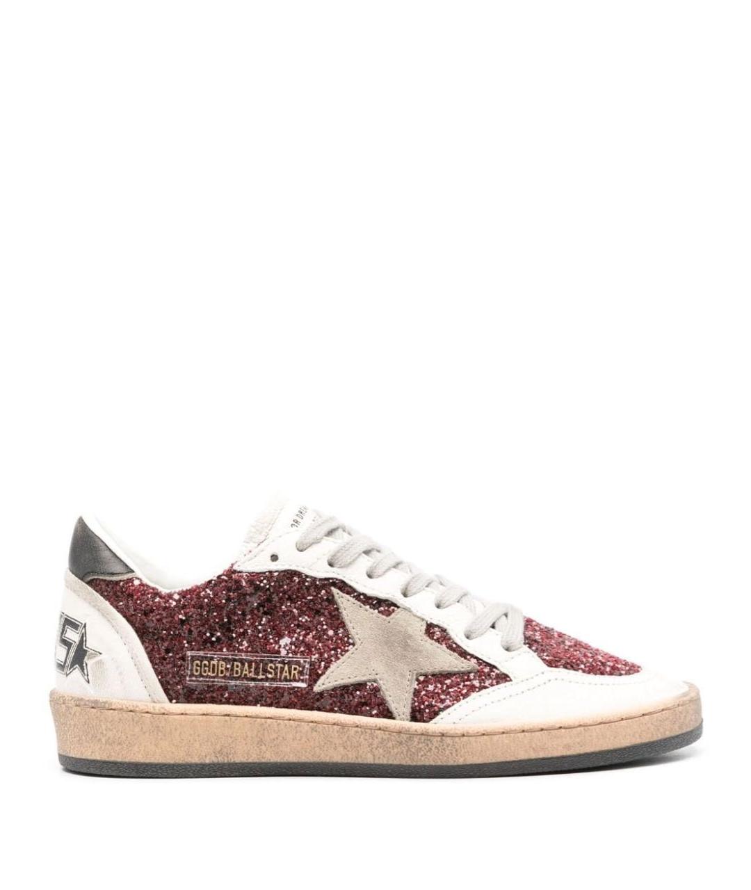 GOLDEN GOOSE DELUXE BRAND Бордовые кожаные кеды, фото 5