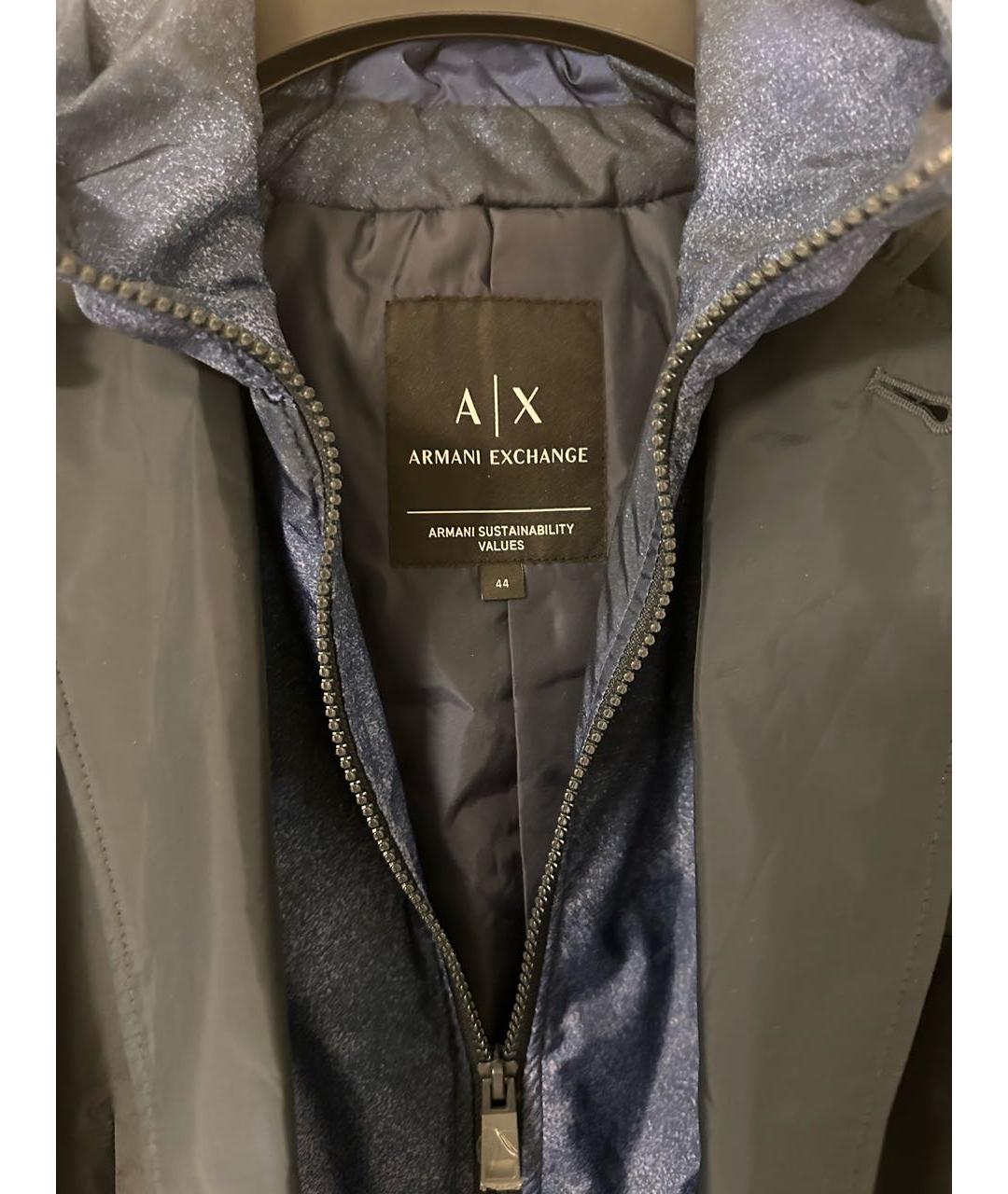 ARMANI EXCHANGE Темно-синяя полиэстеровая куртка, фото 4