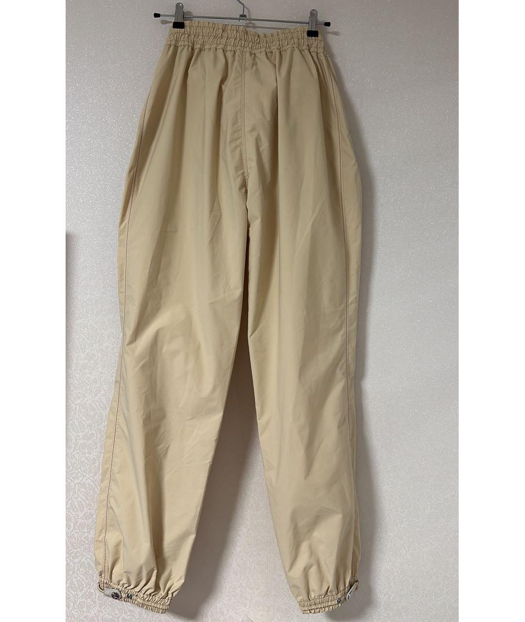 DIESEL Бежевые полиэстеровые прямые брюки, фото 2