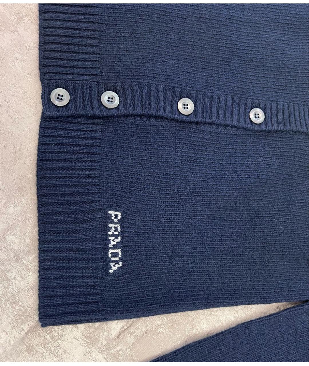 トップス prada blue border PRADA Темно-синий кардиган для женщин – купить в интернет