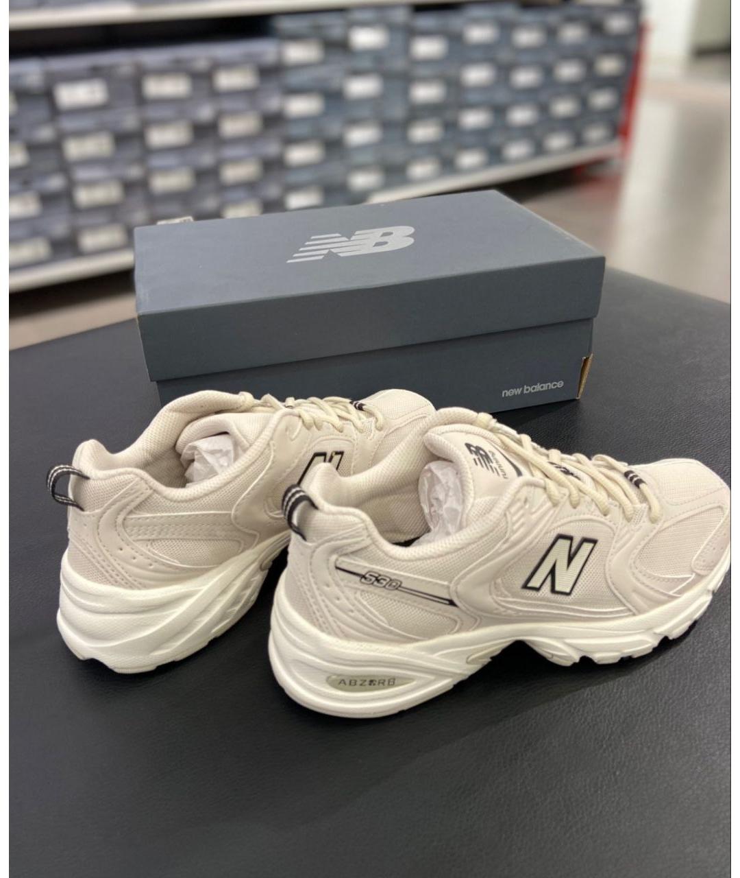 NEW BALANCE Бежевые кроссовки из искусственной кожи, фото 4