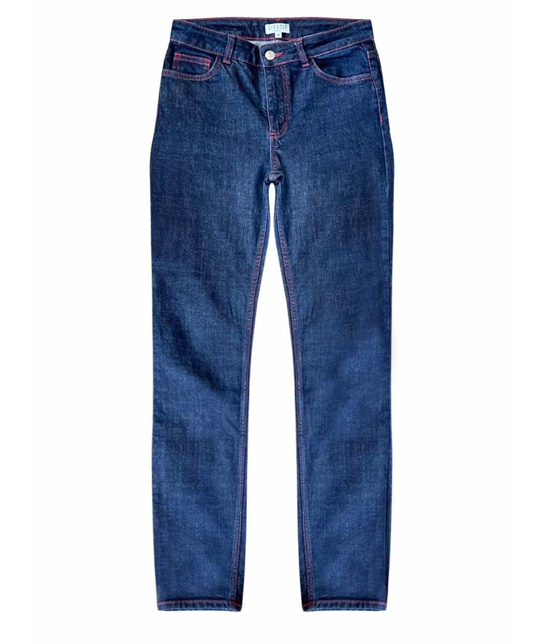 CLAUDE MONTANA Темно-синие хлопковые джинсы слим, фото 1