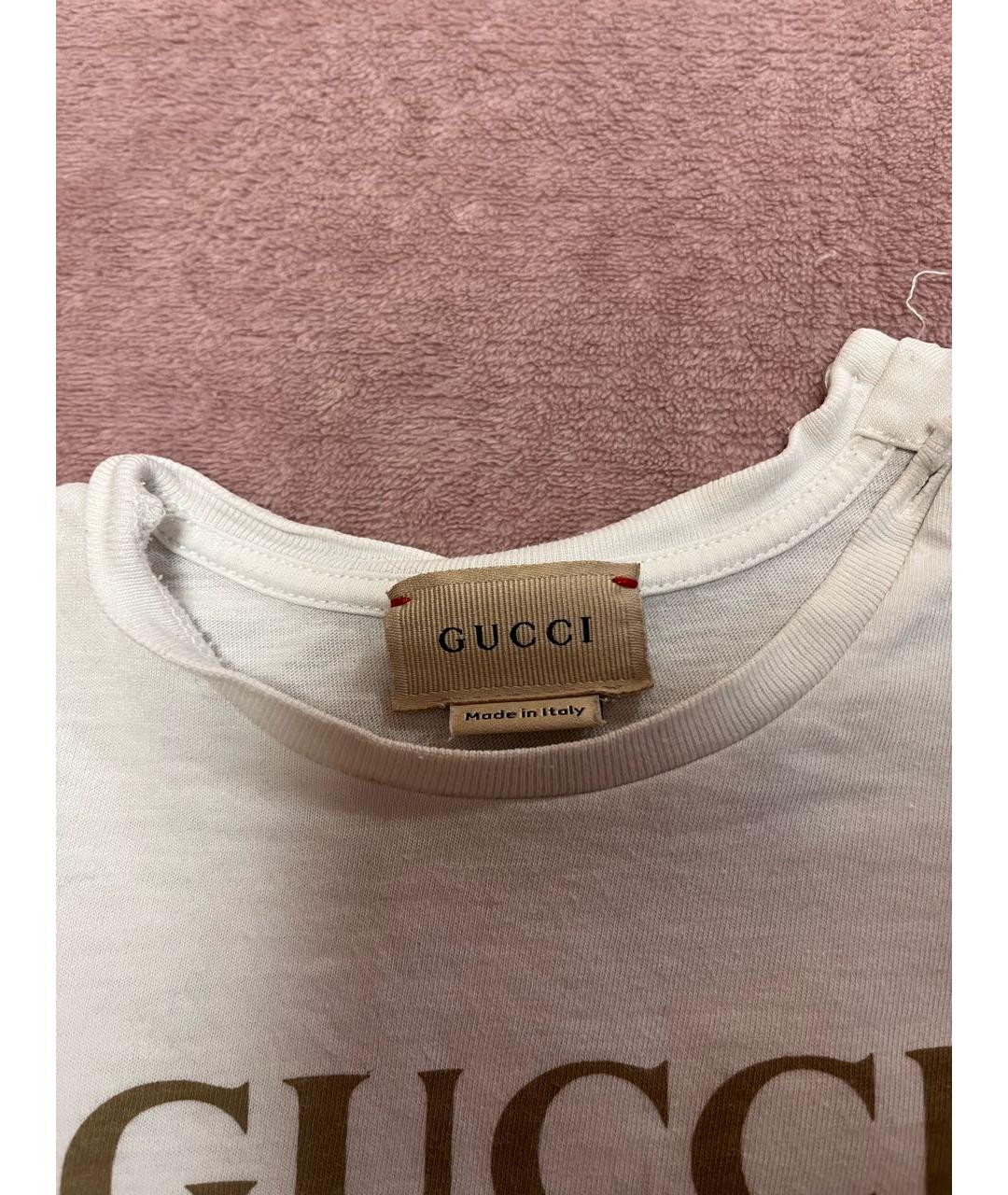 GUCCI KIDS Белая хлопковая детская футболка, фото 3