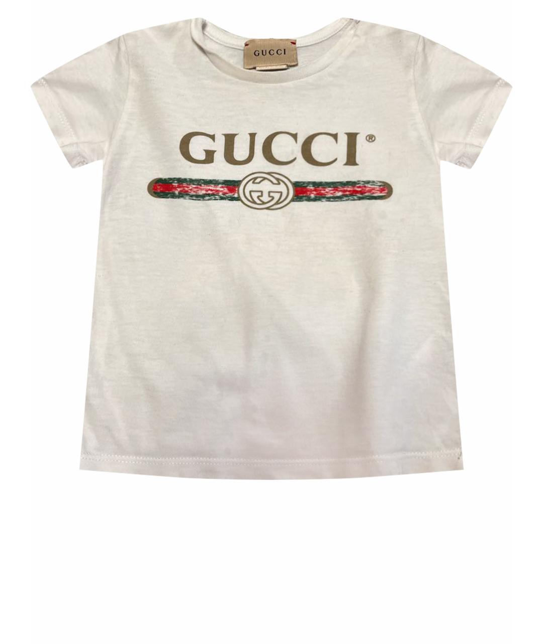 GUCCI KIDS Белая хлопковая детская футболка, фото 1