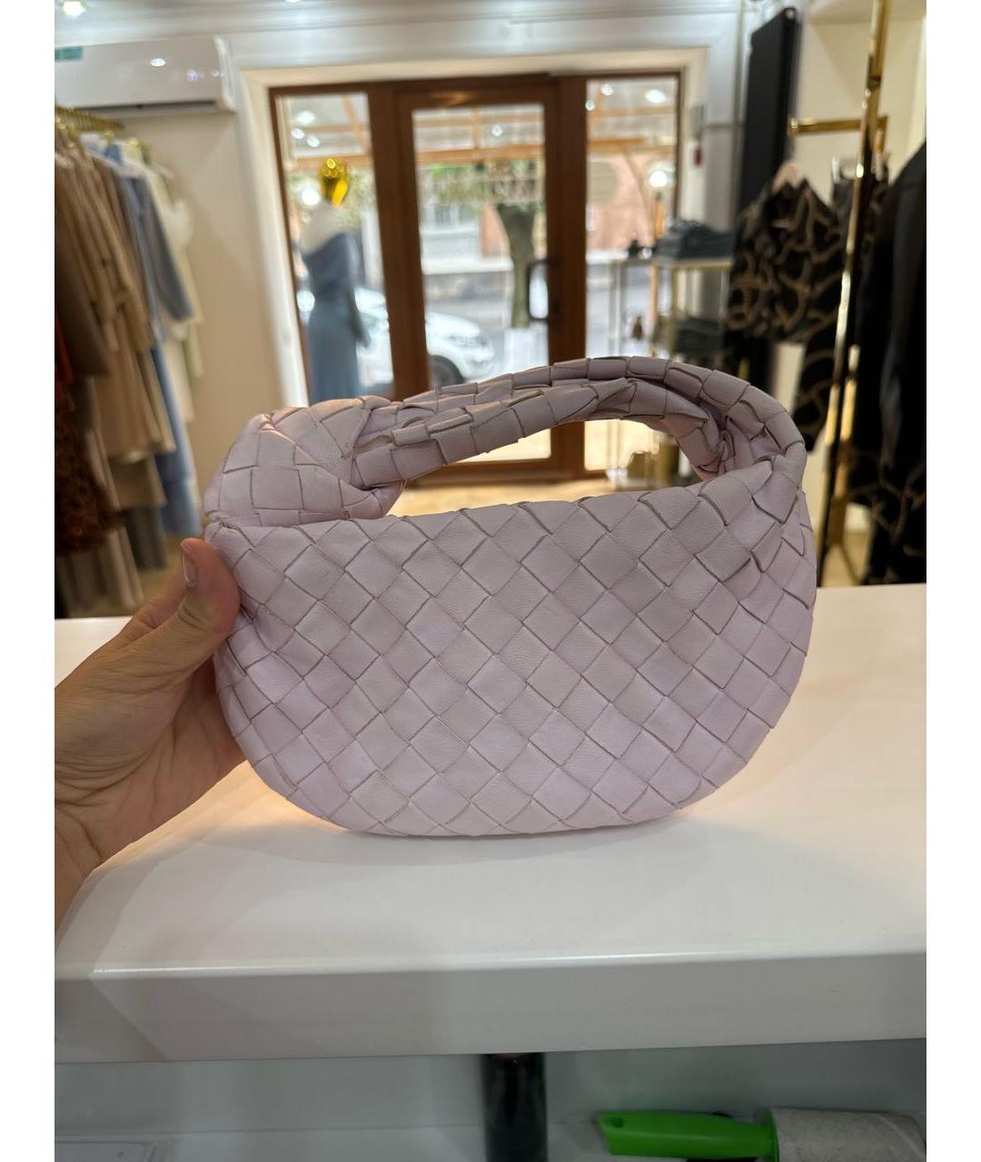 BOTTEGA VENETA Розовая кожаная сумка с короткими ручками, фото 9