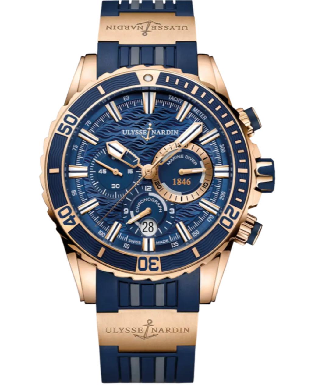 Ulysse Nardin Синие часы из розового золота, фото 1