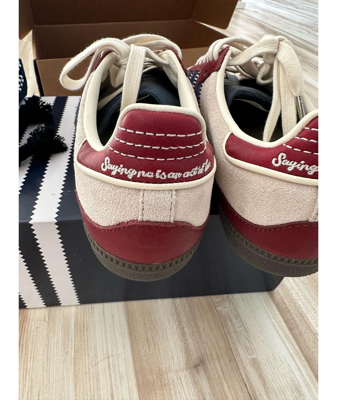 ADIDAS Бордовые кожаные кеды, фото 7