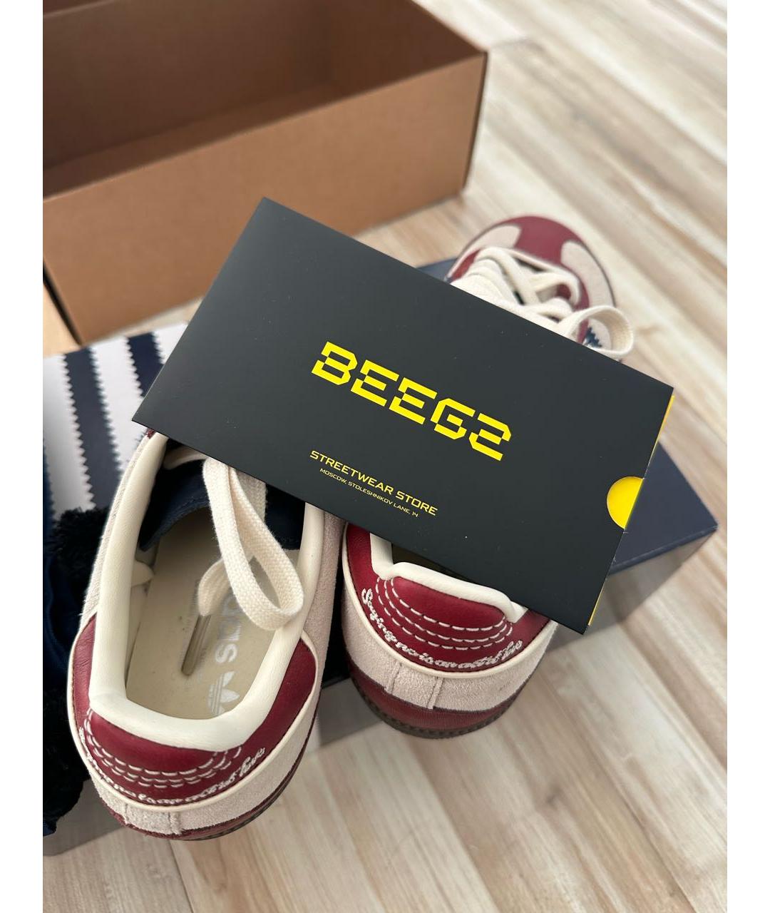 ADIDAS Бордовые кожаные кеды, фото 8