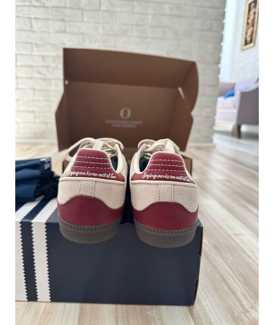 ADIDAS Бордовые кожаные кеды, фото 4