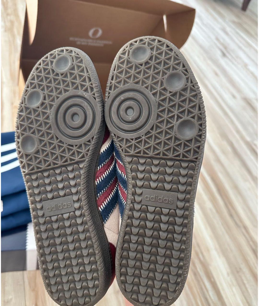 ADIDAS Бордовые кожаные кеды, фото 6