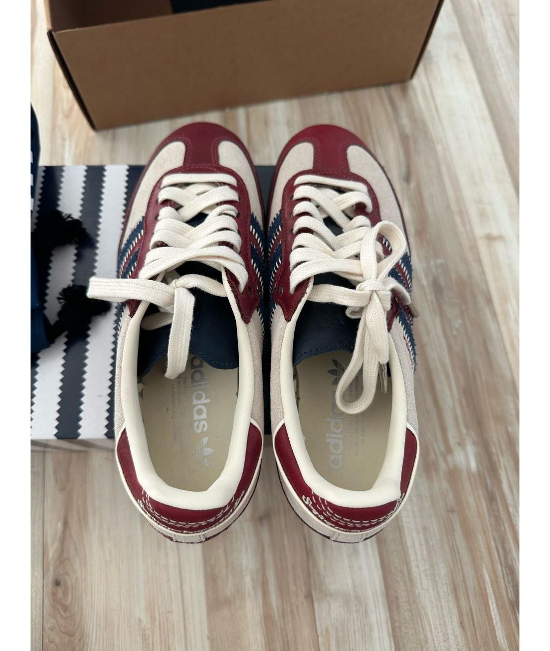 ADIDAS Бордовые кожаные кеды, фото 3