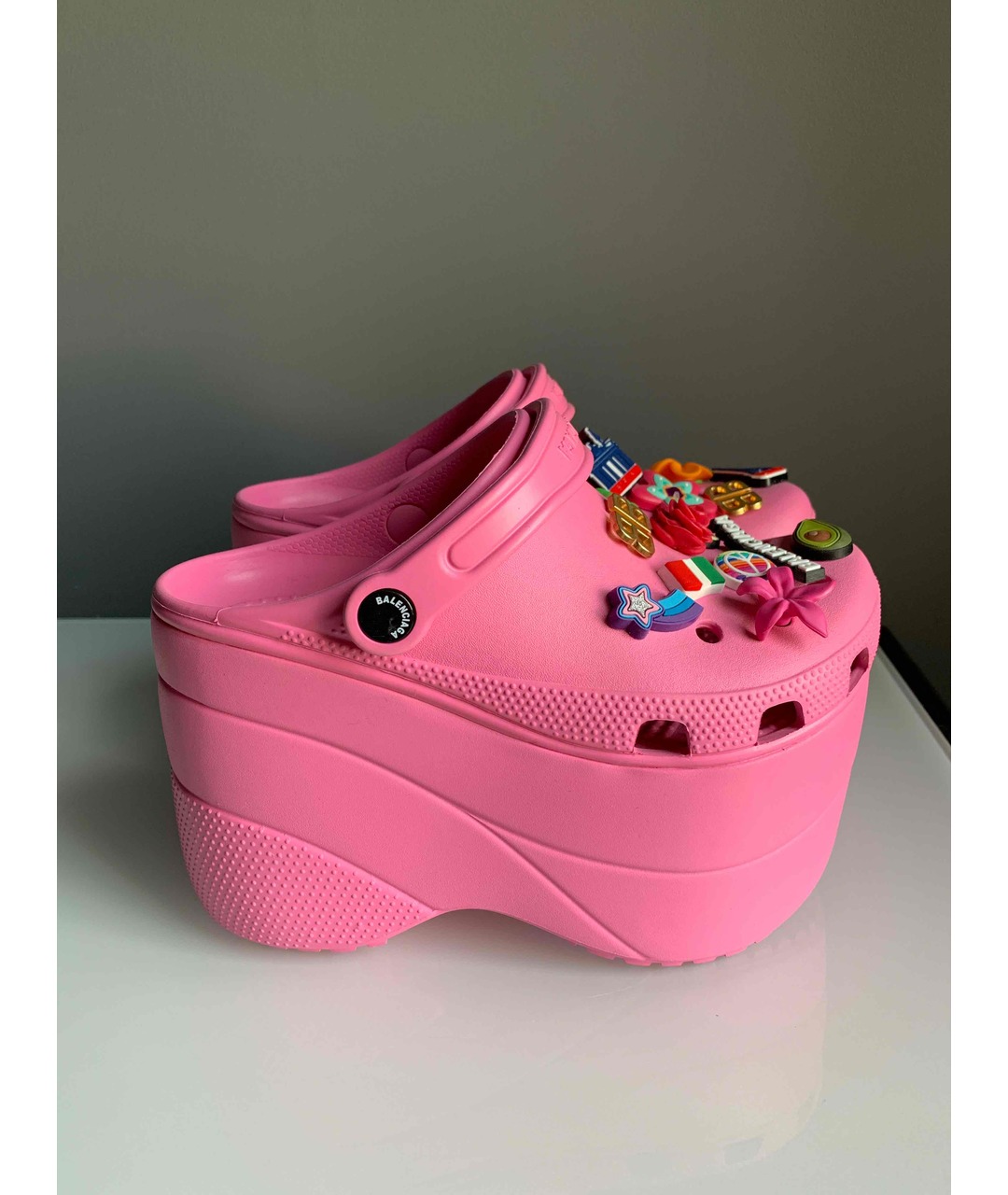 BALENCIAGA Розовые резиновые сандалии, фото 5