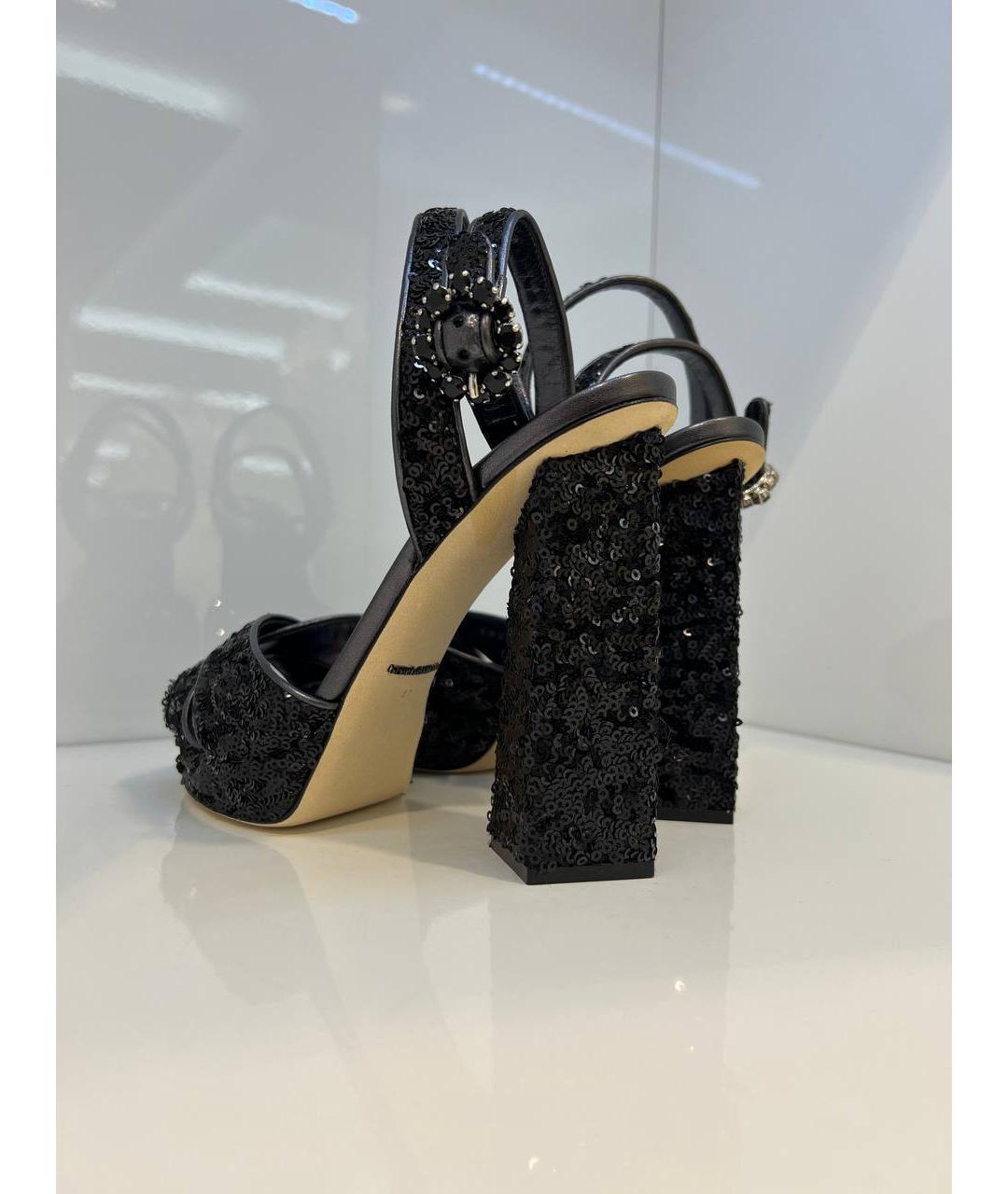 DOLCE&GABBANA Черные босоножки, фото 4