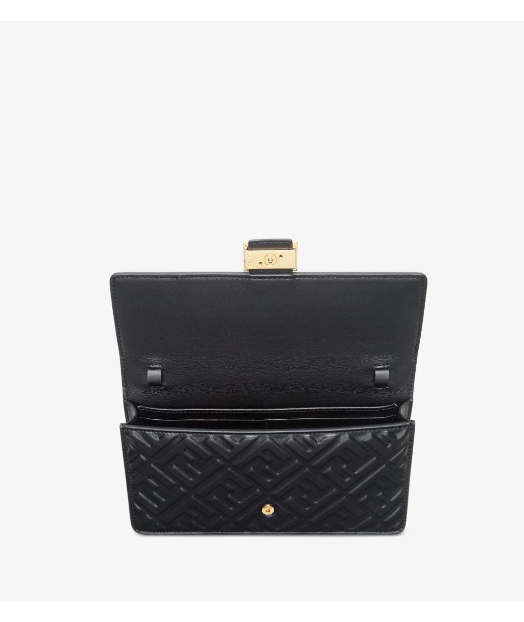 FENDI Черная кожаная сумка через плечо, фото 4