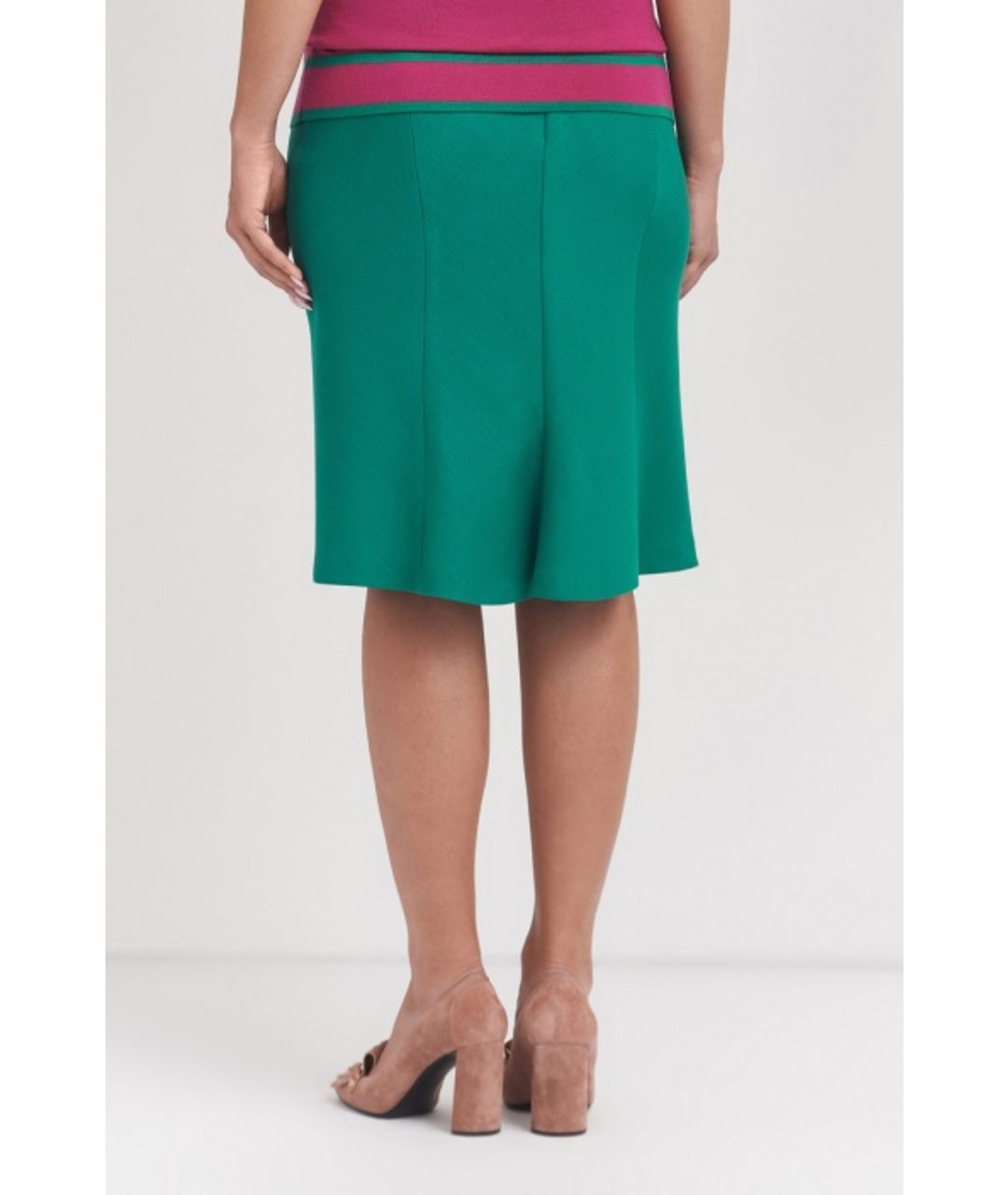 ESCADA Зеленая шерстяная юбка миди, фото 4