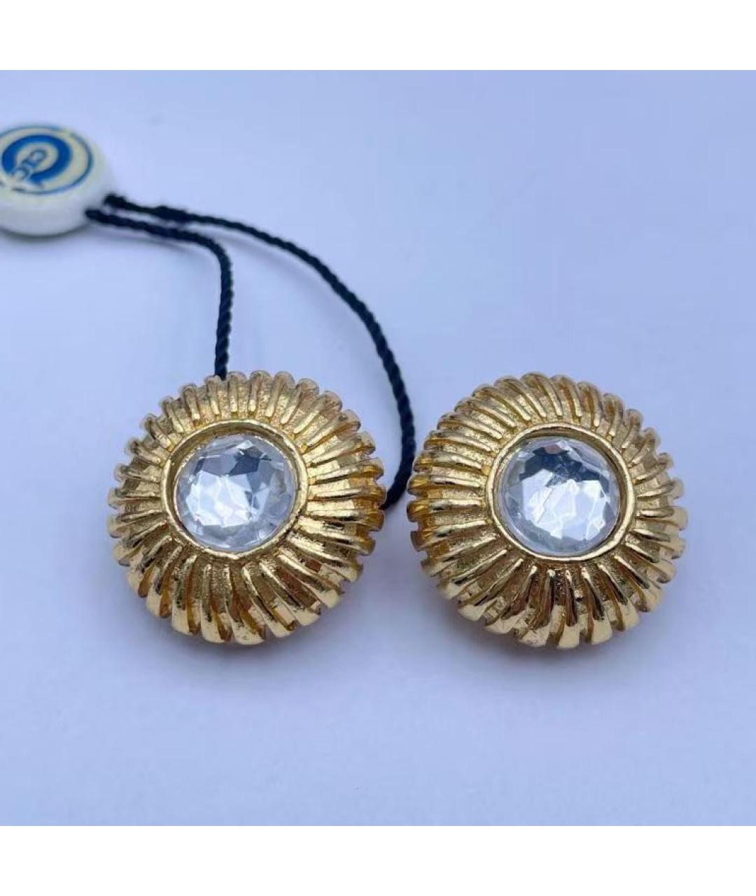 CHANEL Золотые латунные клипсы, фото 2