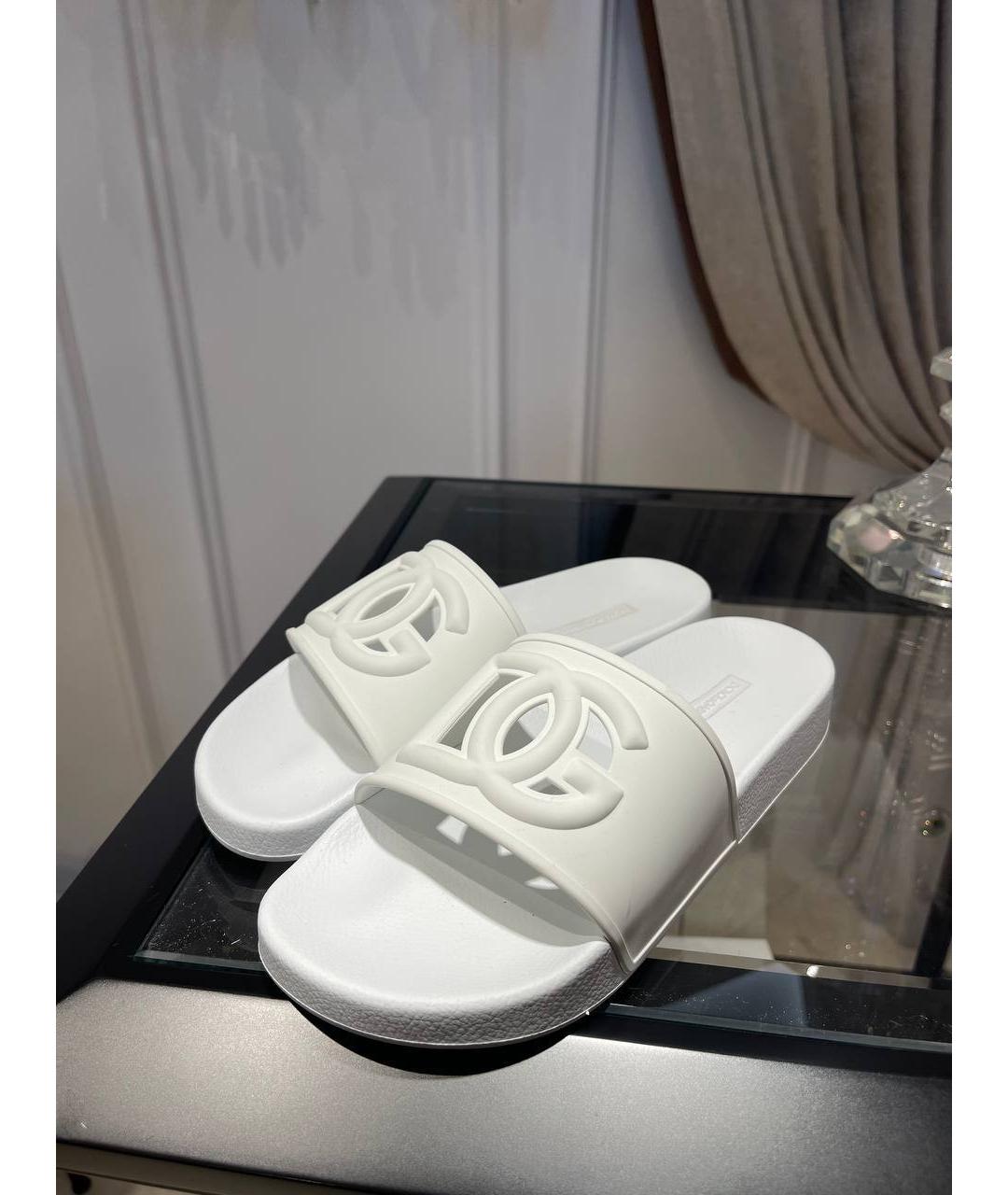 DOLCE&GABBANA Белые шлепанцы, фото 2