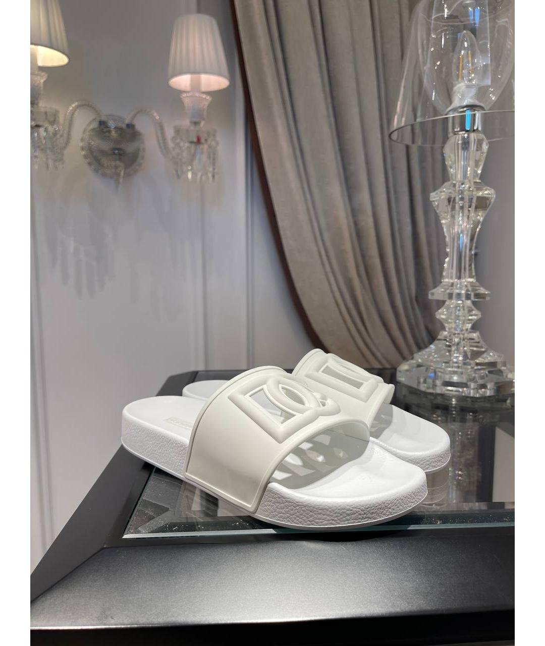 DOLCE&GABBANA Белые шлепанцы, фото 4