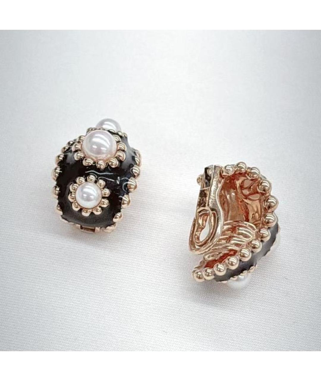 CHANEL Черные латунные серьги, фото 4
