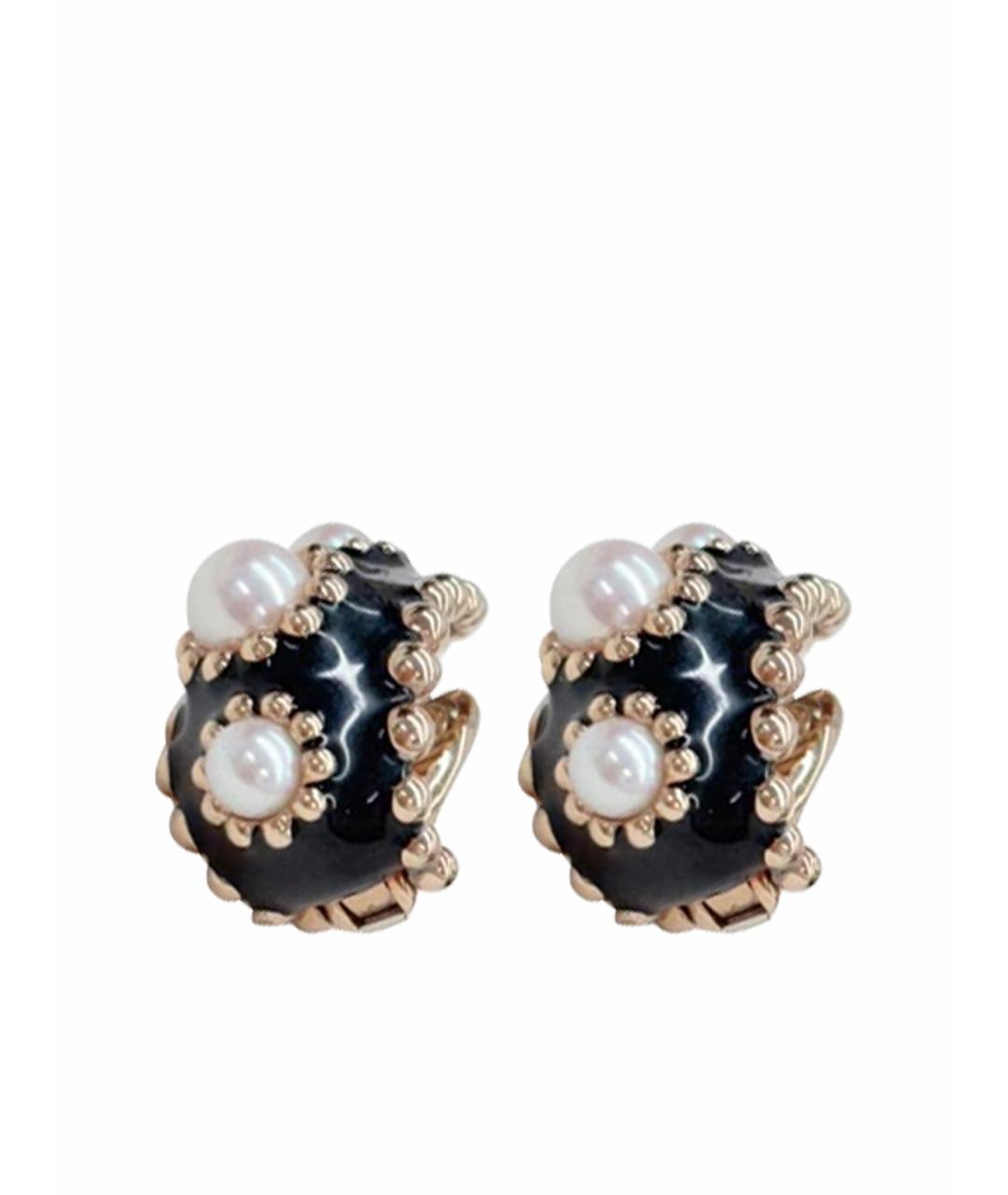 CHANEL Черные латунные серьги, фото 1