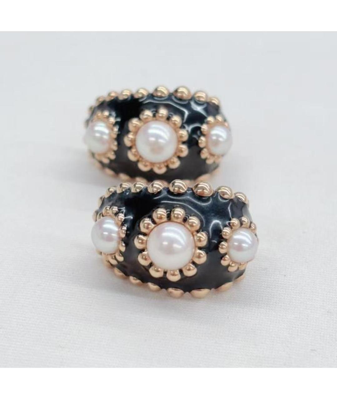 CHANEL Черные латунные серьги, фото 3